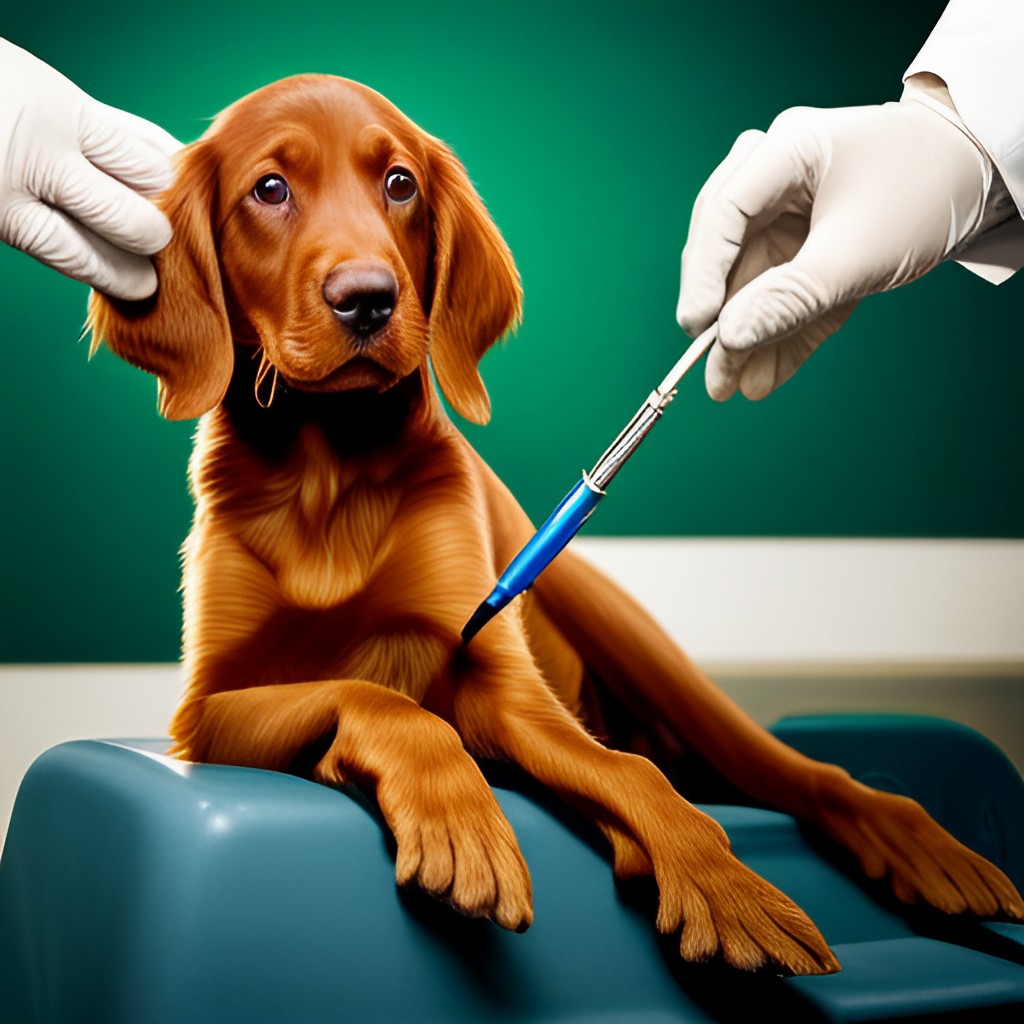 when can irish setter puppies get their first shots